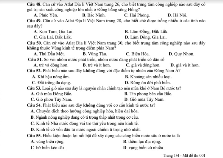 Bộ Giáo dục công bố đề thi minh họa kỳ thi THPT quốc gia 2018 Bộ Giáo dục công bố đề thi minh họa kỳ thi THPT quốc gia 2018
